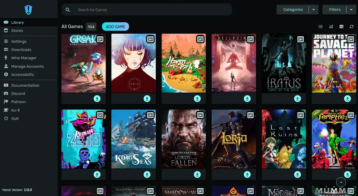 Heroic Games Launcher preview